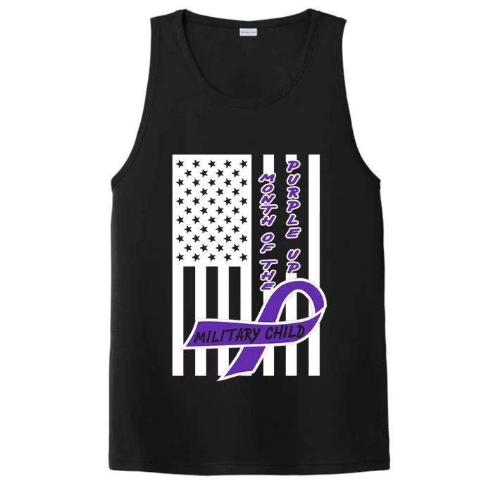 Purple Up Month Military Child Awareness Flag Performance Tank