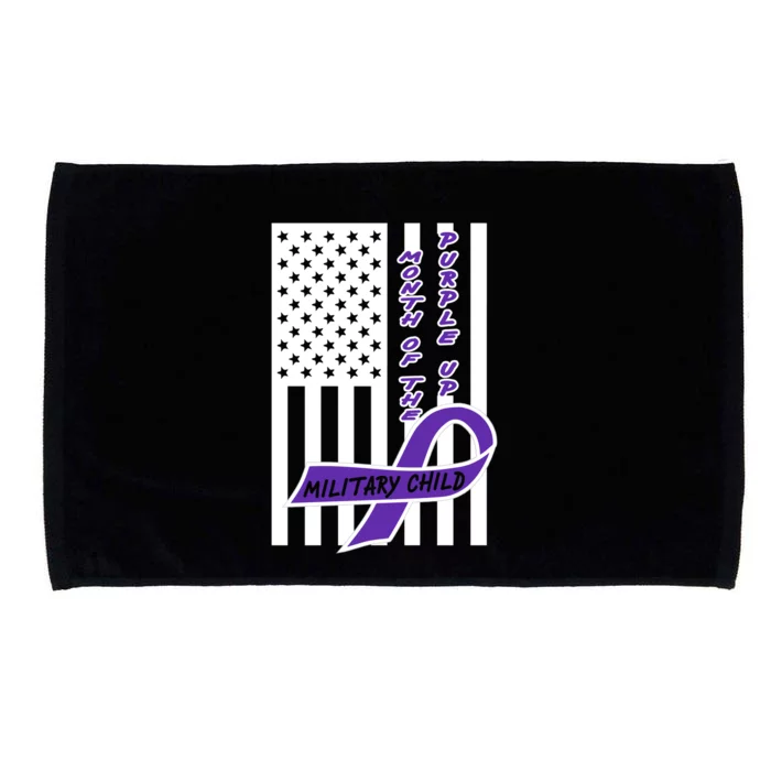 Purple Up Month Military Child Awareness Flag Microfiber Hand Towel