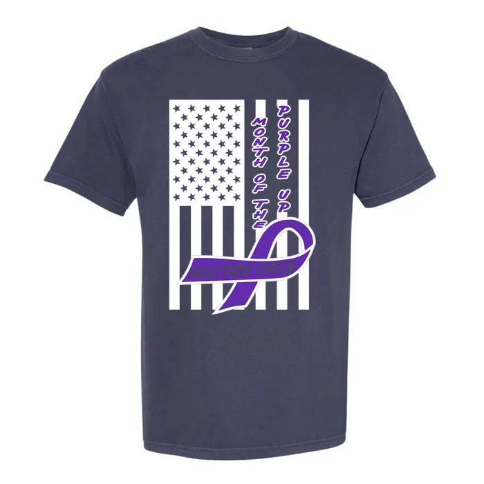 Purple Up Month Military Child Awareness Flag Garment-Dyed Heavyweight T-Shirt