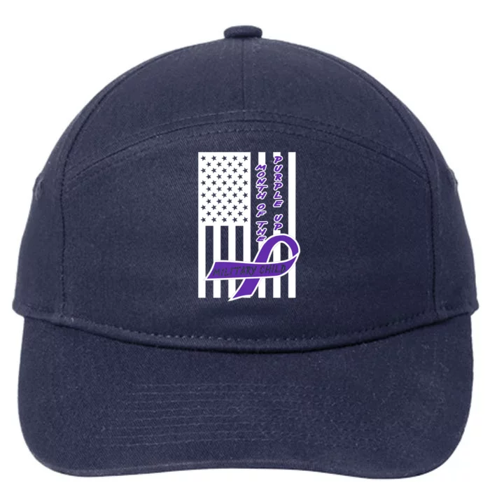 Purple Up Month Military Child Awareness Flag 7-Panel Snapback Hat