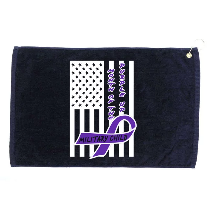 Purple Up Month Military Child Awareness Flag Grommeted Golf Towel