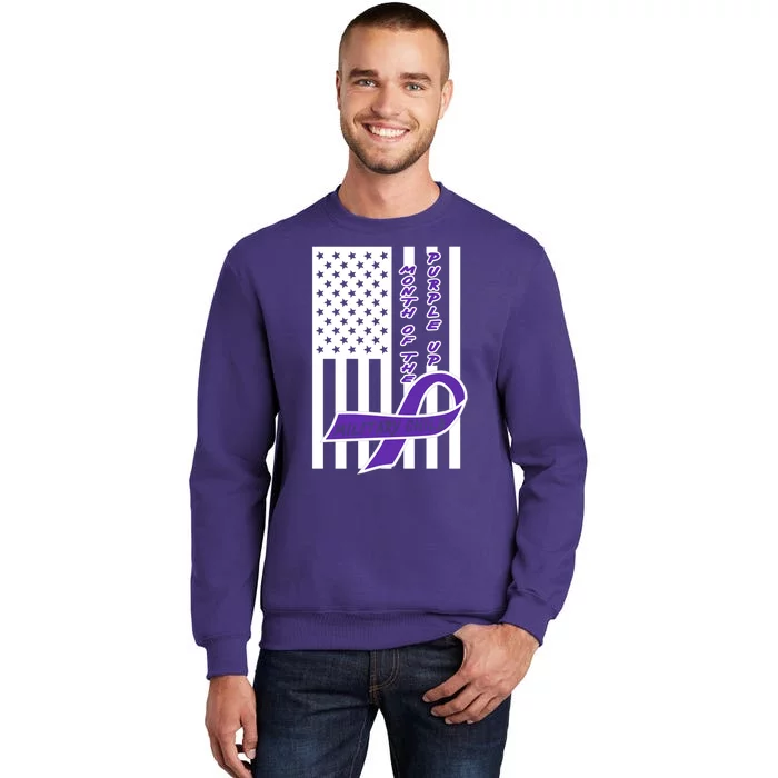 Purple Up Month Military Child Awareness Flag Sweatshirt