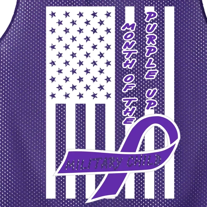 Purple Up Month Military Child Awareness Flag Mesh Reversible Basketball Jersey Tank