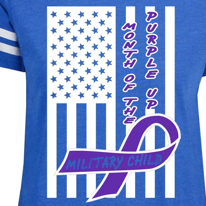 Purple Up Month Military Child Awareness Flag Enza Ladies Jersey Football T-Shirt