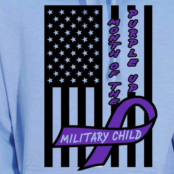 Purple Up Month Military Child Awareness Flag Unisex Surf Hoodie