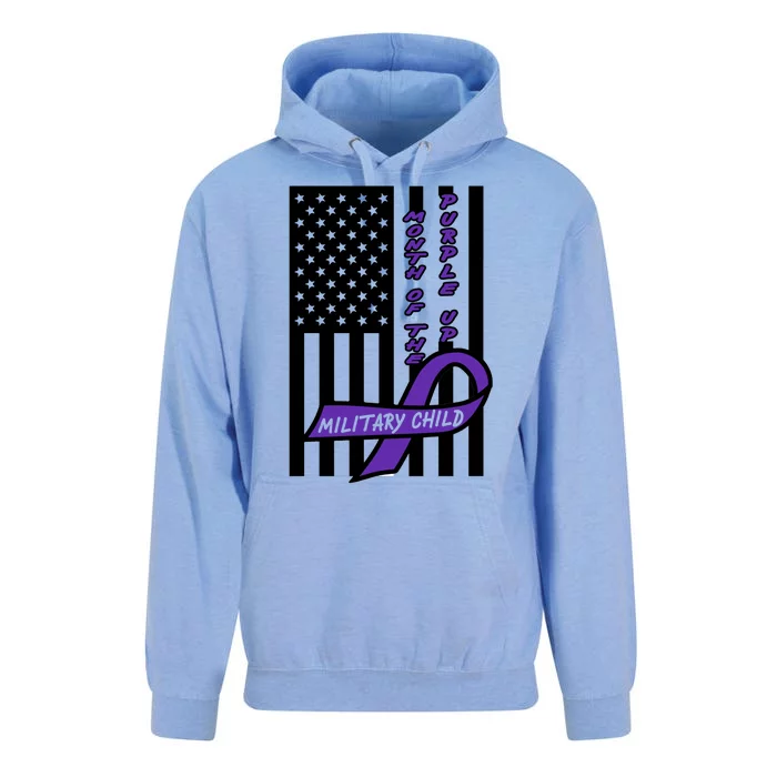 Purple Up Month Military Child Awareness Flag Unisex Surf Hoodie