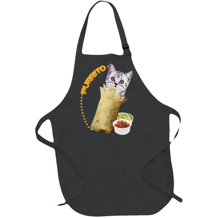 Purrito Cat In A Burrito Full-Length Apron With Pocket