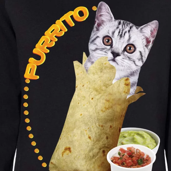 Purrito Cat In A Burrito Womens California Wash Sweatshirt