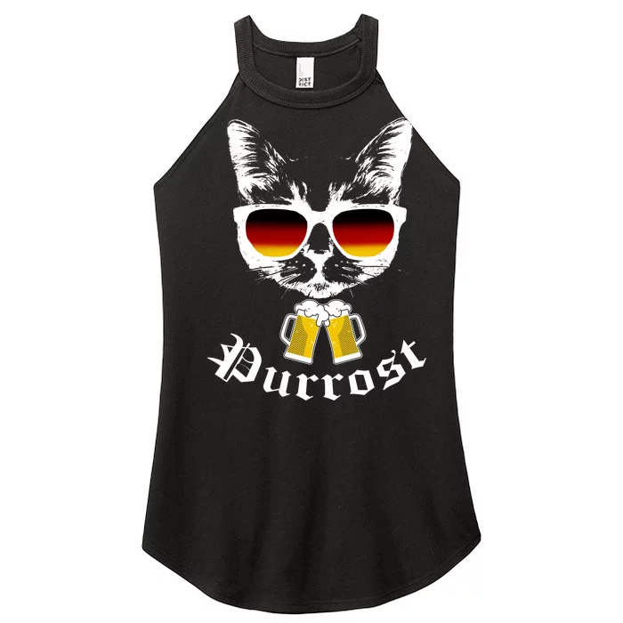 Purrost Cat Funny Oktoberfest Women’s Perfect Tri Rocker Tank