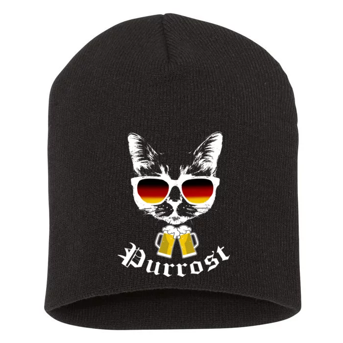 Purrost Cat Funny Oktoberfest Short Acrylic Beanie