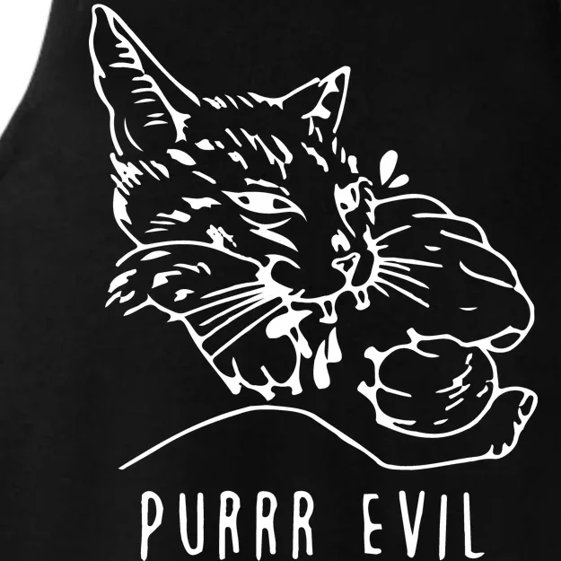 Purrr Evil Funny Cat Ladies Tri-Blend Wicking Tank