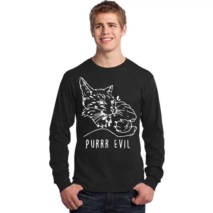 Purrr Evil Funny Cat Long Sleeve Shirt