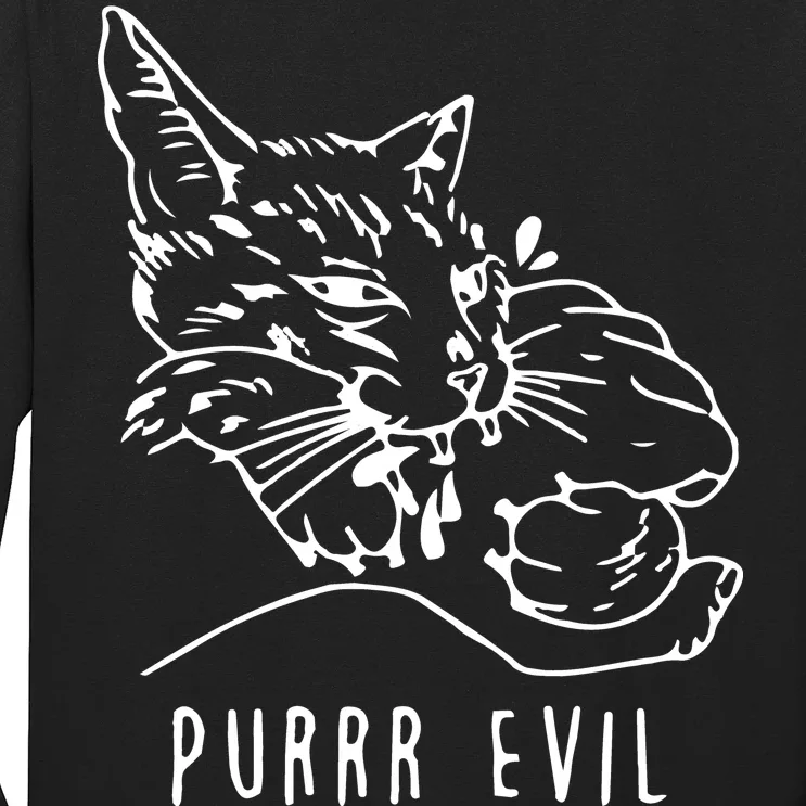 Purrr Evil Funny Cat Long Sleeve Shirt