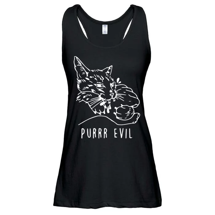 Purrr Evil Funny Cat Ladies Essential Flowy Tank