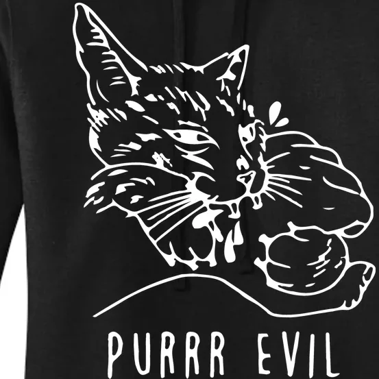 Purrr Evil Funny Cat Women's Pullover Hoodie