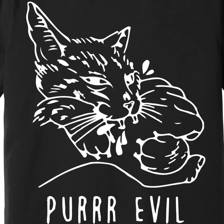 Purrr Evil Funny Cat Premium T-Shirt