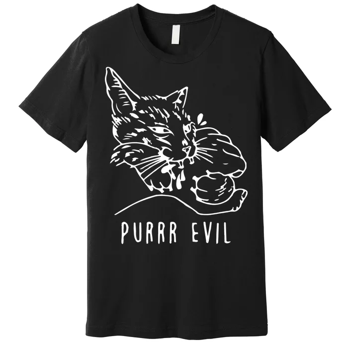 Purrr Evil Funny Cat Premium T-Shirt