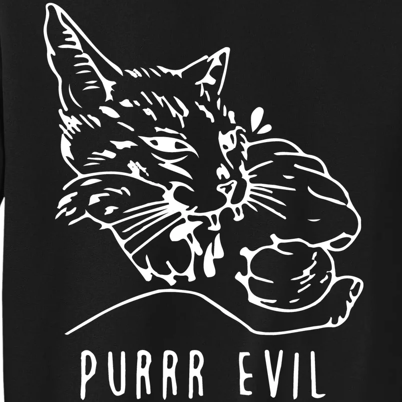 Purrr Evil Funny Cat Tall Sweatshirt