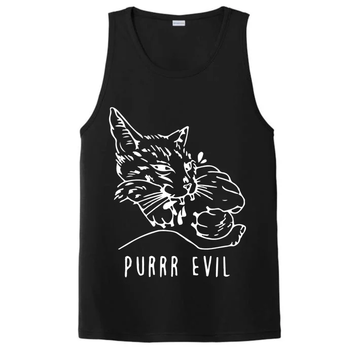 Purrr Evil Funny Cat Performance Tank