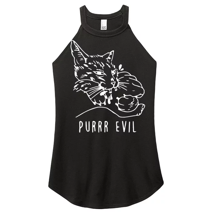 Purrr Evil Funny Cat Women’s Perfect Tri Rocker Tank