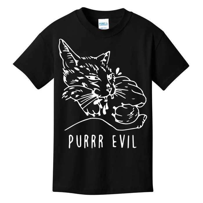 Purrr Evil Funny Cat Kids T-Shirt