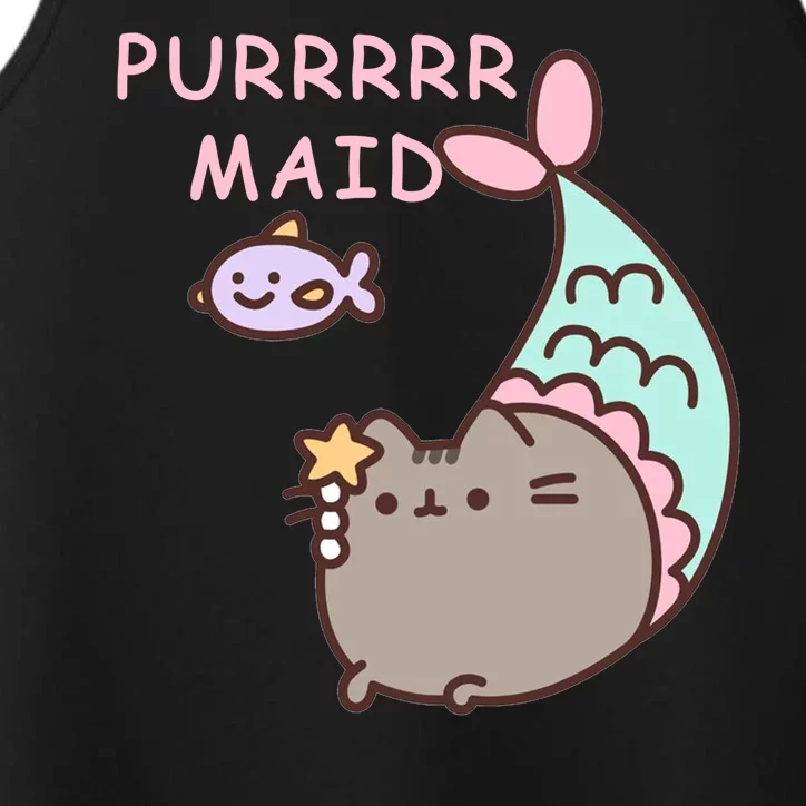 Purrrrr Maid Funny Cute Cat Mermaid Performance Tank