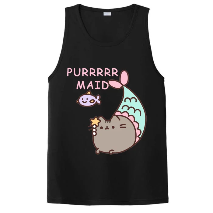 Purrrrr Maid Funny Cute Cat Mermaid Performance Tank