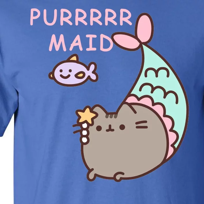 Purrrrr Maid Funny Cute Cat Mermaid Tall T-Shirt