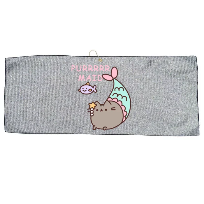 Purrrrr Maid Funny Cute Cat Mermaid Large Microfiber Waffle Golf Towel