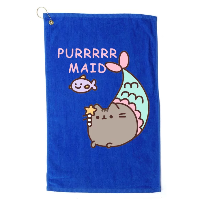 Purrrrr Maid Funny Cute Cat Mermaid Platinum Collection Golf Towel