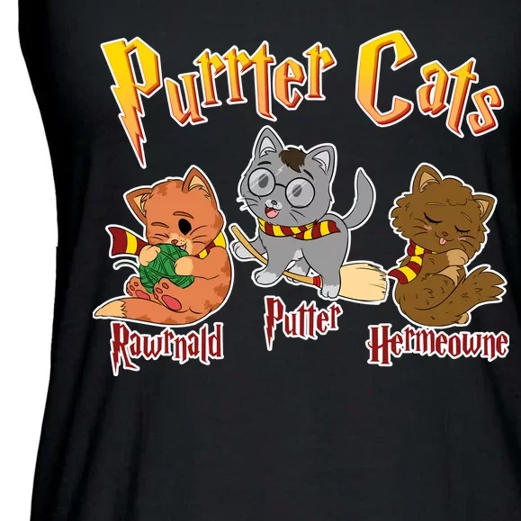 Purrter Cats Rawrnald Hermeownie Ladies Essential Flowy Tank