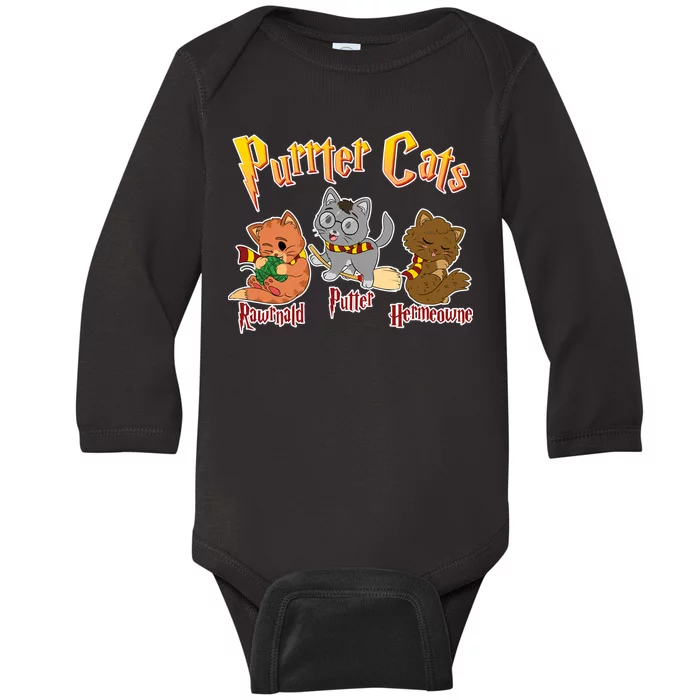 Purrter Cats Rawrnald Hermeownie Baby Long Sleeve Bodysuit