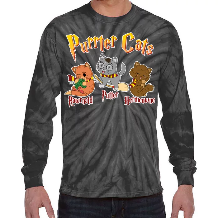 Purrter Cats Rawrnald Hermeownie Tie-Dye Long Sleeve Shirt