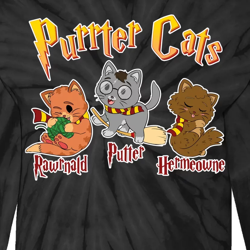 Purrter Cats Rawrnald Hermeownie Tie-Dye Long Sleeve Shirt