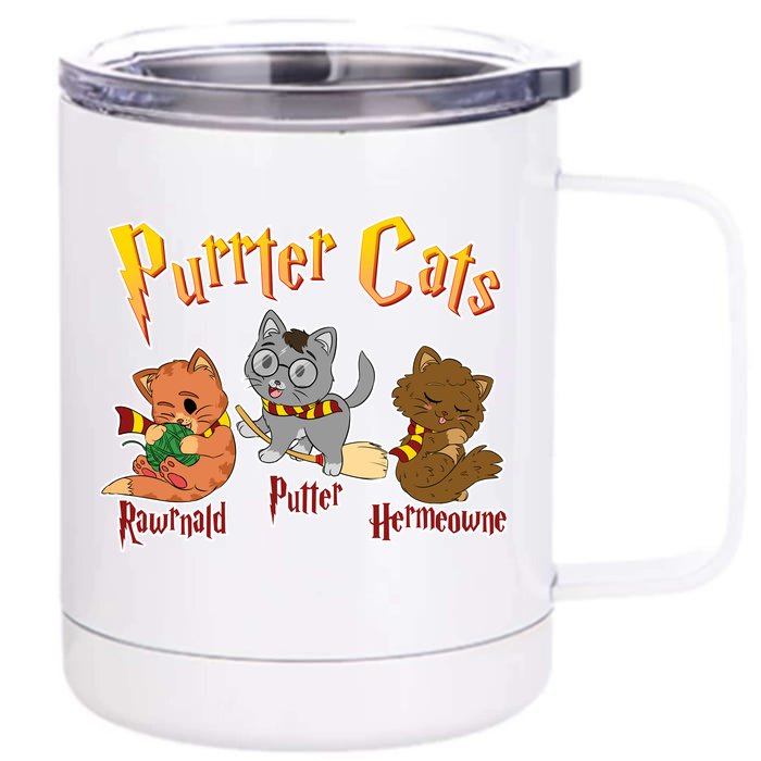 Purrter Cats Rawrnald Hermeownie Front & Back 12oz Stainless Steel Tumbler Cup