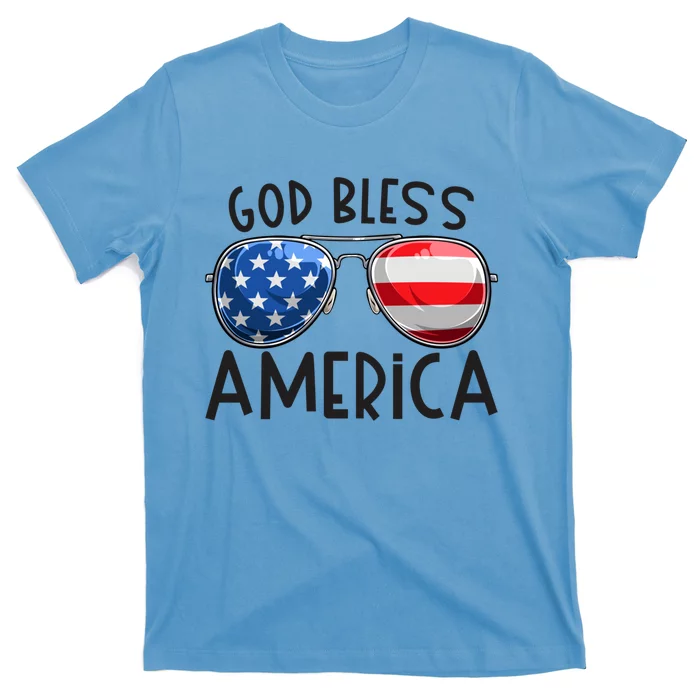 Patriotic Usa Sunglasses 4th Of July Retro God Bless America Great Gift T-Shirt