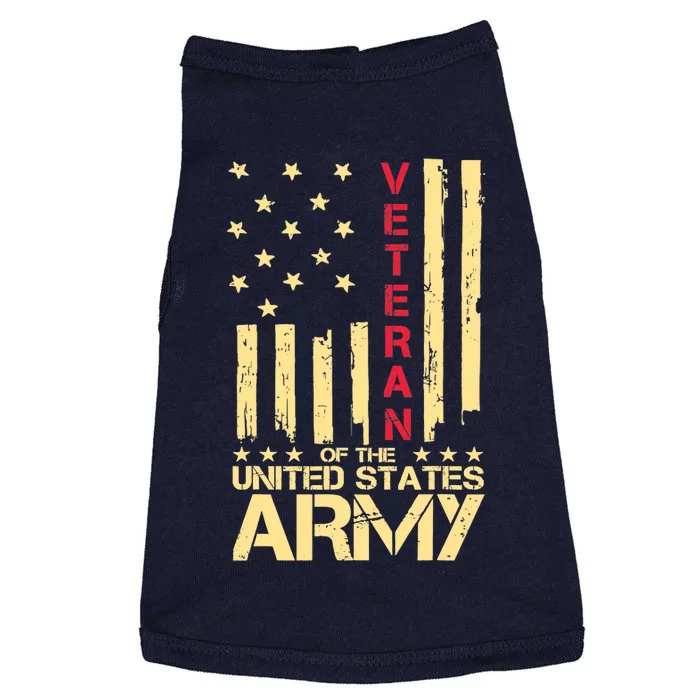 Patriotic U S Army Veteran Red Line American Flag Vintage Doggie Tank