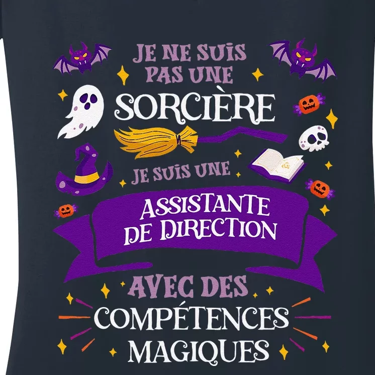 Pas Une SorcièRe Je Suis Une Assistante De Direction Cadeau Women's V-Neck T-Shirt