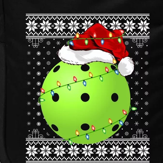 Pickleball Ugly Sweater Santa Lighting Pickleball Christmas Gift Impact Tech Backpack