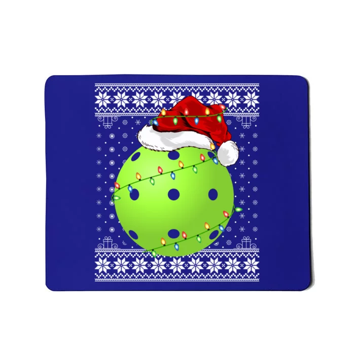 Pickleball Ugly Sweater Santa Lighting Pickleball Christmas Gift Mousepad