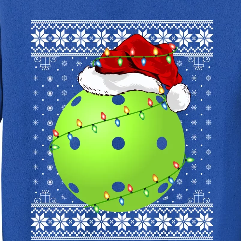 Pickleball Ugly Sweater Santa Lighting Pickleball Christmas Gift Tall Sweatshirt