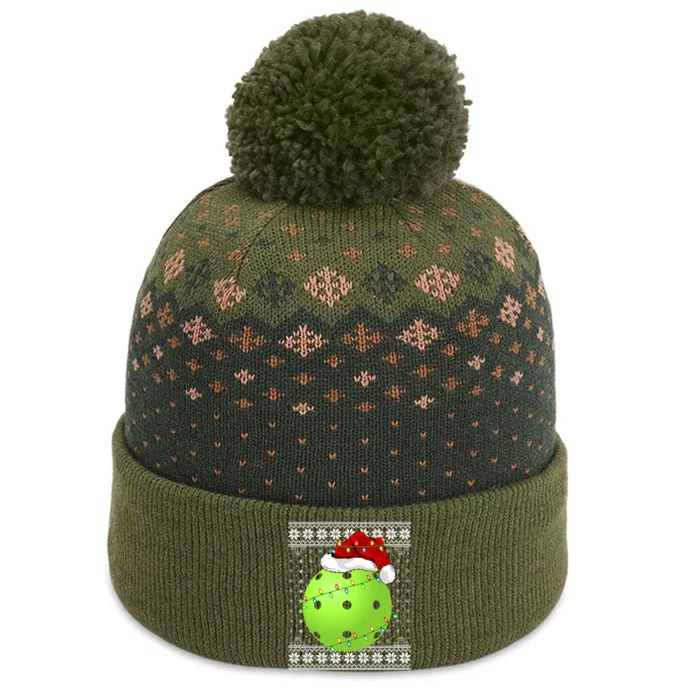 Pickleball Ugly Sweater Santa Lighting Pickleball Christmas Gift The Baniff Cuffed Pom Beanie