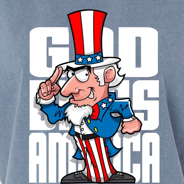 Patriotic Uncle Sam God Bless America Gift Garment-Dyed Women's Muscle Tee