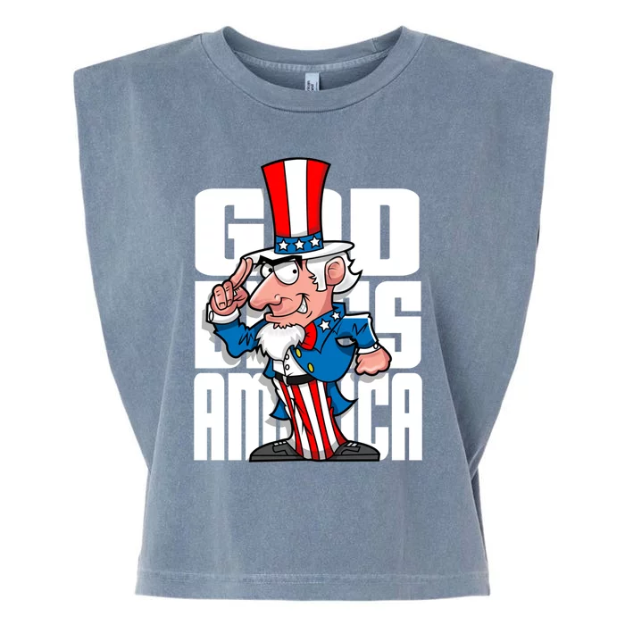 Patriotic Uncle Sam God Bless America Gift Garment-Dyed Women's Muscle Tee