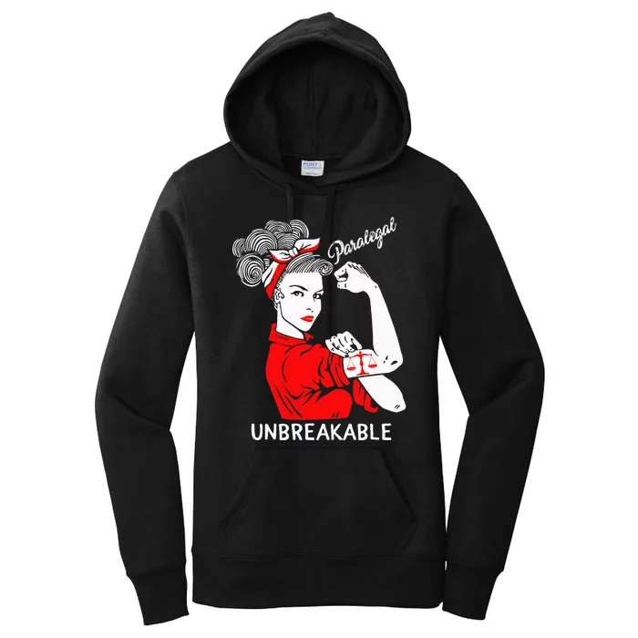 Paralegal Unbreakable Strong Woman Rosie The Riveter Women's Pullover Hoodie