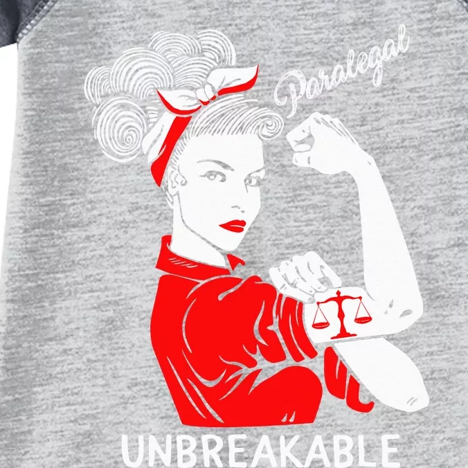 Paralegal Unbreakable Strong Woman Rosie The Riveter Infant Baby Jersey Bodysuit