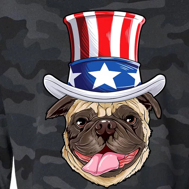 Pug Uncle Sam Shirt 4th Of July Kids Boys American Flag Cropped Pullover Crew