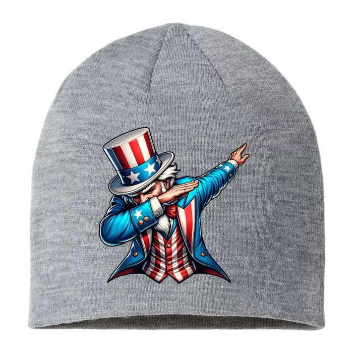 Patriotic Uncle Sam Dabbing 4th Of July American Us Flag 8 1/2in Sustainable Knit Beanie