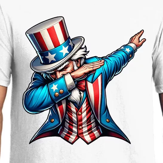 Patriotic Uncle Sam Dabbing 4th Of July American Us Flag Pajama Set