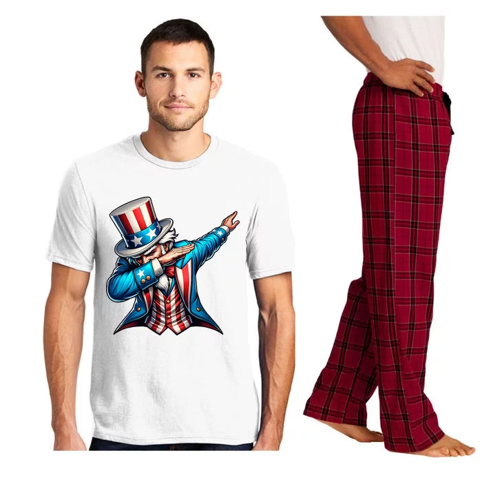 Patriotic Uncle Sam Dabbing 4th Of July American Us Flag Pajama Set